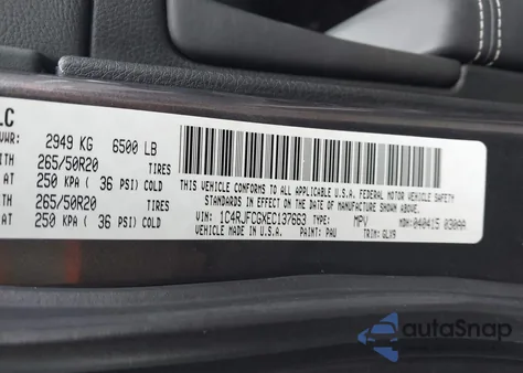 2014 Jeep Grand Cherokee Overland from USA, damaged, VIN 1C4RJFCGXEC137663